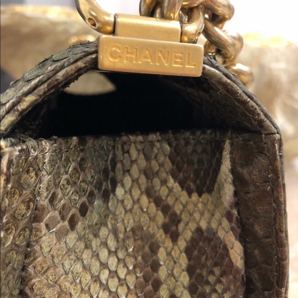 SOLD❌Chanel Boy Phyton With Swarovski Crystals - Picture 9 of 16